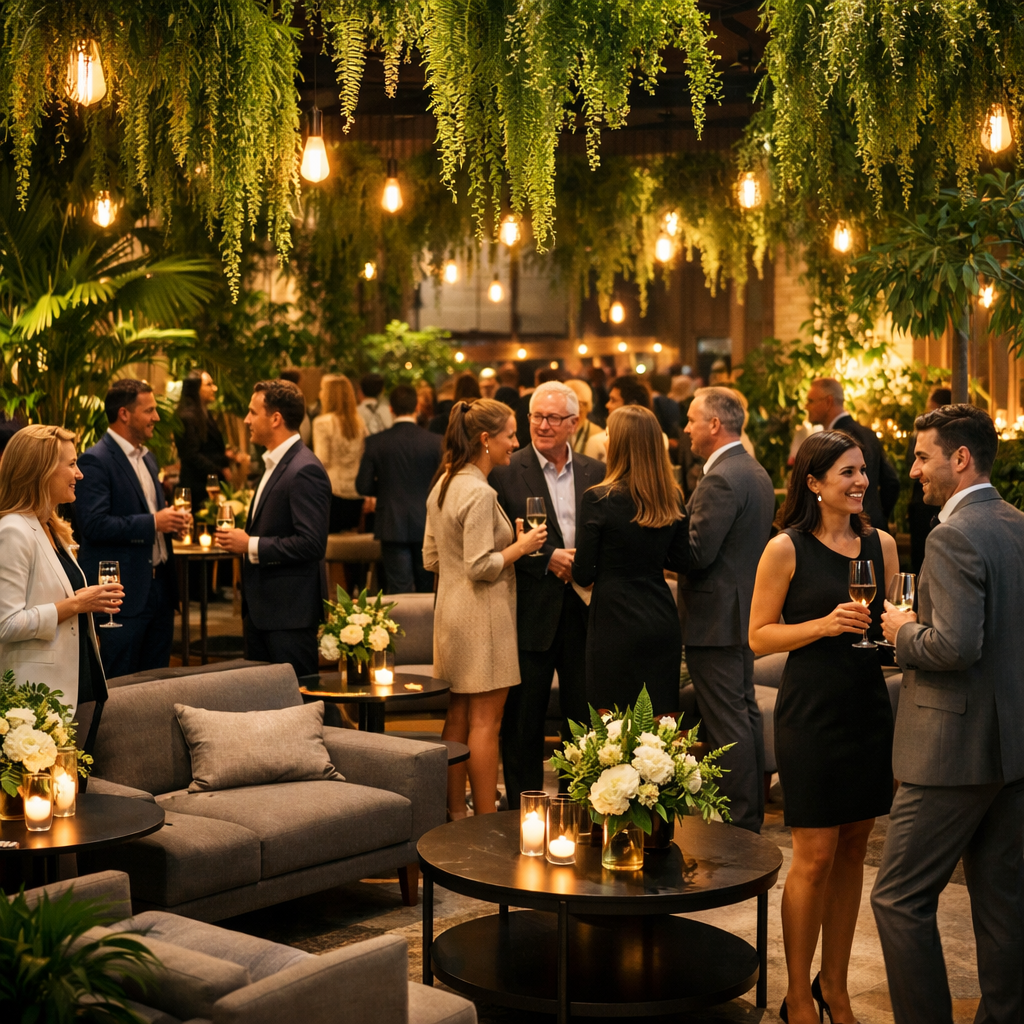 Corporate Event in Lush Indoor Garden